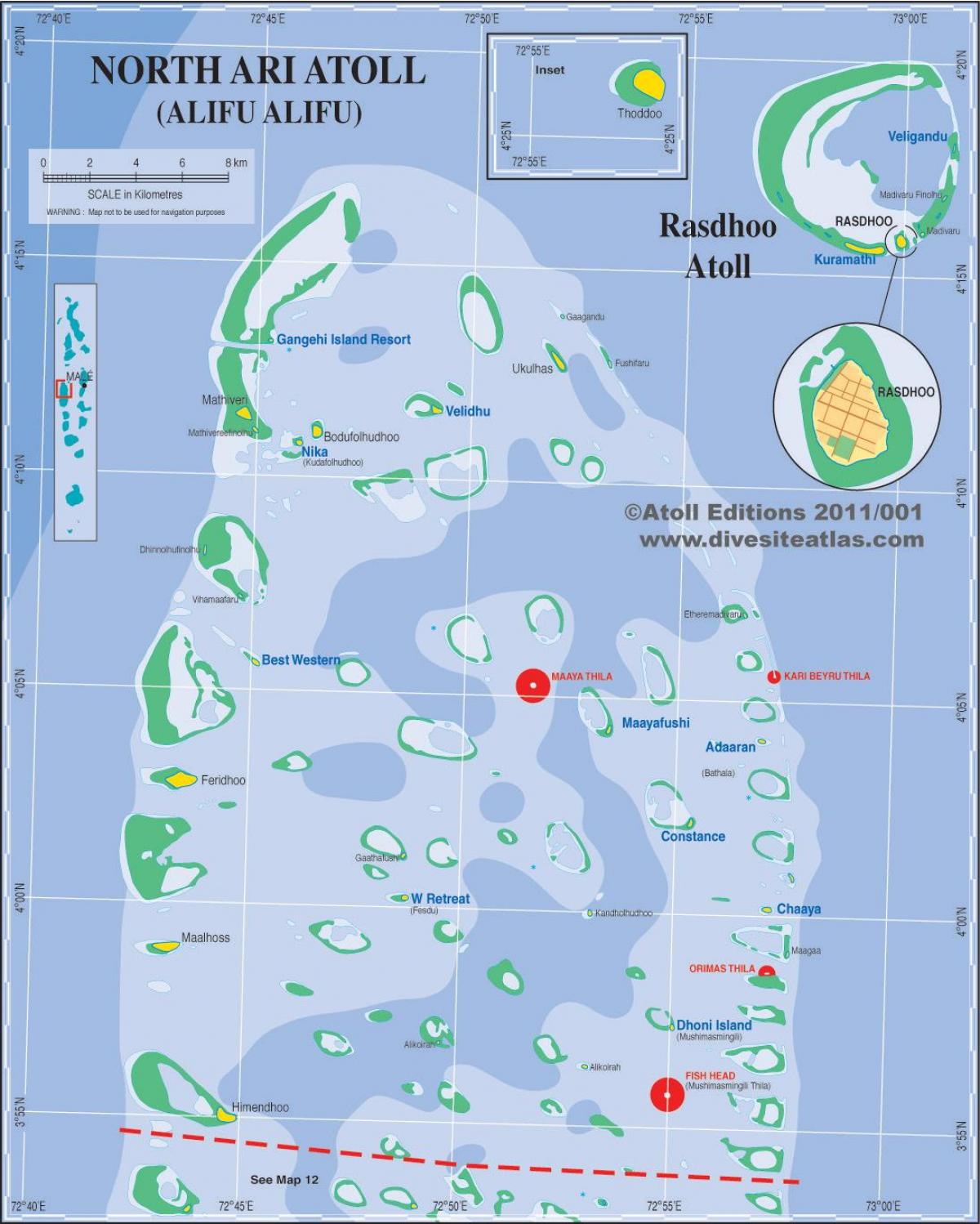 რუკა ari atoll მალდივის