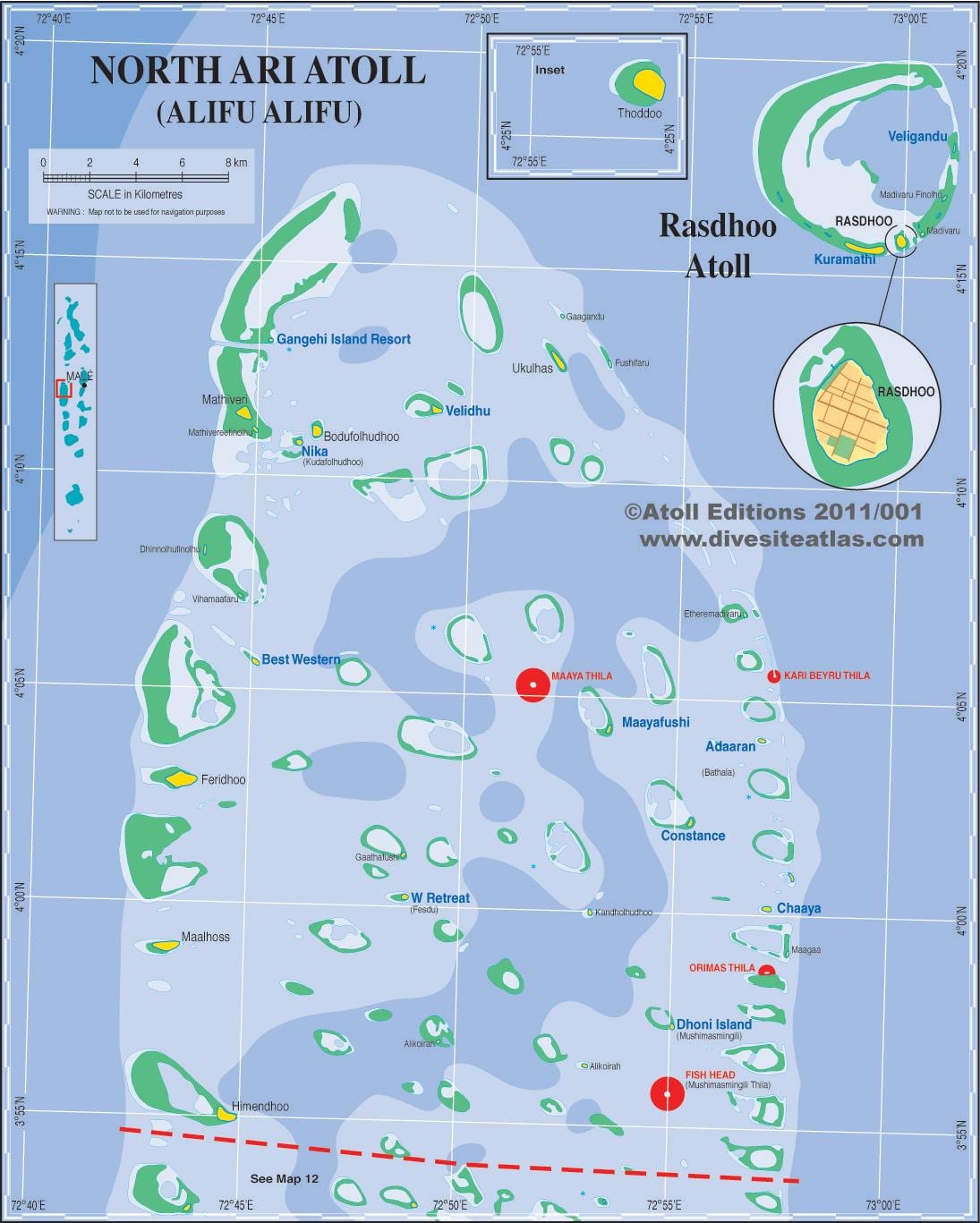 რუკა ari atoll მალდივის