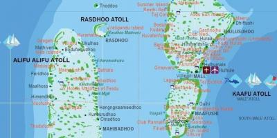 რუკა მალდივის ტურისტული